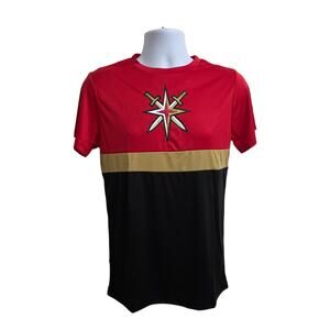 NHL Vegas Golden Knights Hockey T Shirt Size S Red Black Gold Station